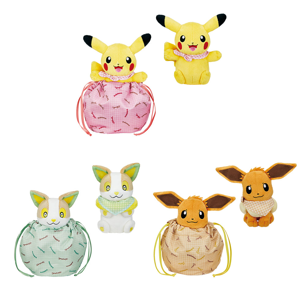 Ichiban Kuji Pokemon Anytime Sunny Picnic Prize C Pikachu/Yamper/Eevee Mascot Plush