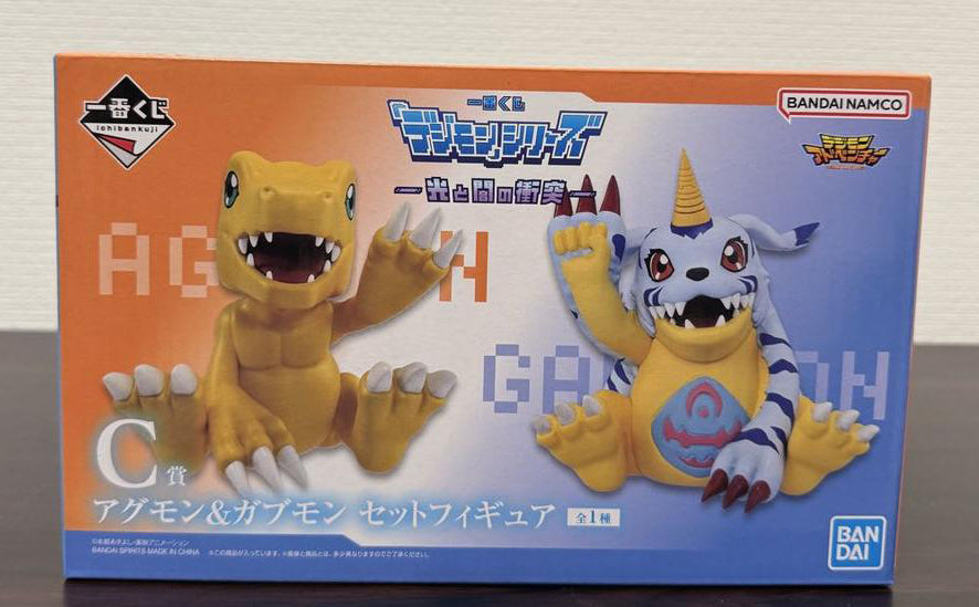 Ichiban Kuji Digimon Clash of Light & Darkness Prize C Agumon Gabumon Figure for Sale