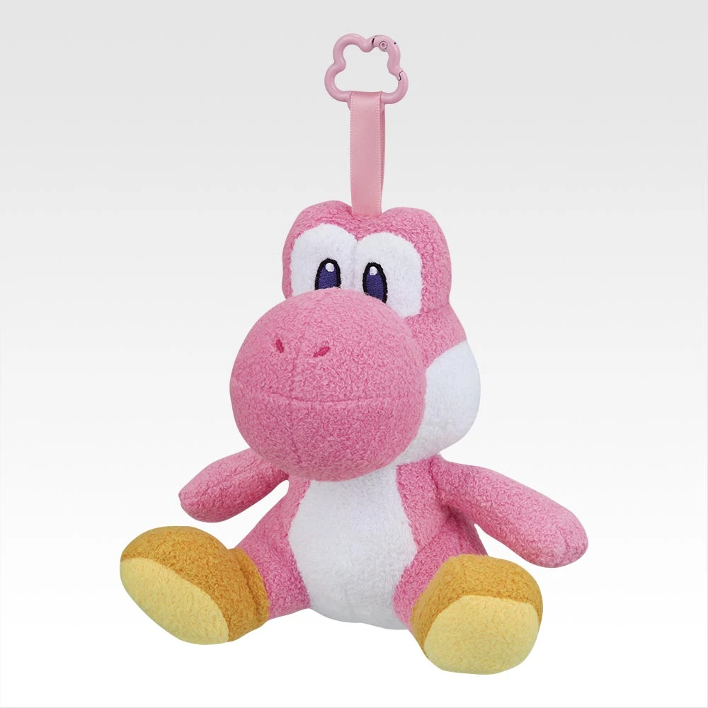 Ichiban Kuji Super Mario with Yoshi Prize B Pink Yoshi Plush Mascot for Sale