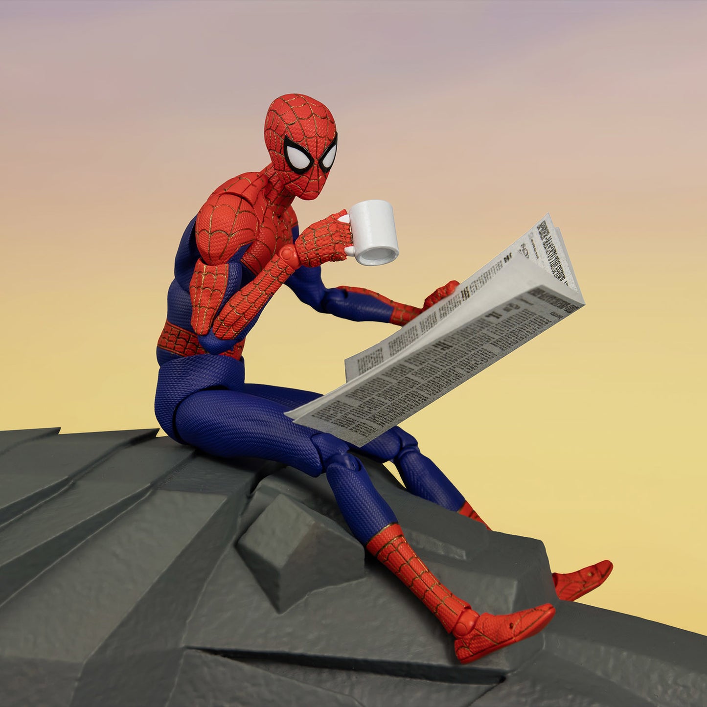 Spider-Man: Into the Spider-Verse Sentinel SV-Action Peter B. Parker DX Version Reissue Figure for Sale