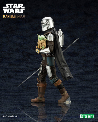 The Mandalorian Grogu & Mandalorian with Beskar Staff ARTFX+ Statue Buy